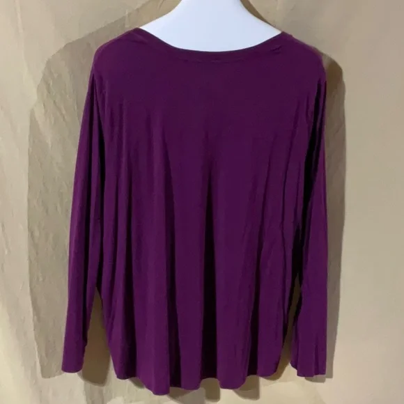 Terra & Sky Size 3X Purple Long Sleeve Tee Shirt - Picture 5 of 6